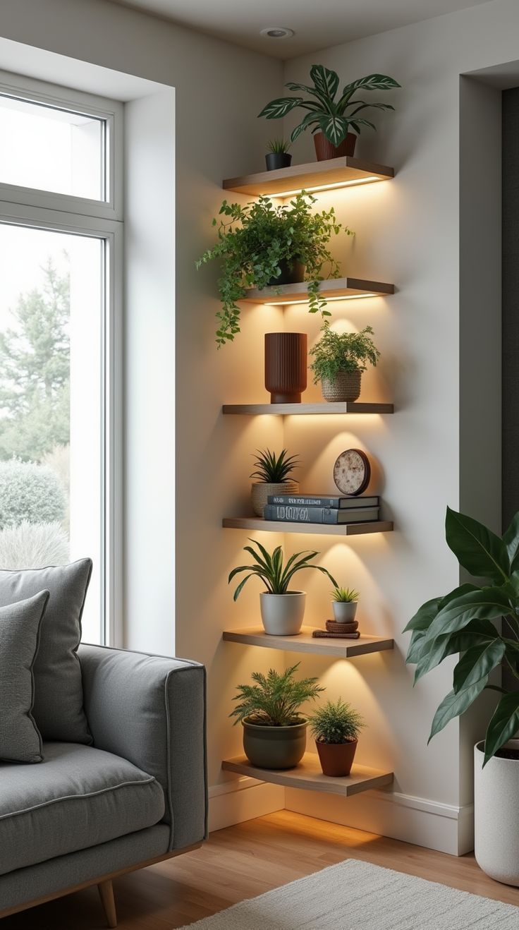 1 estante Mueble flotante con Luz integrada