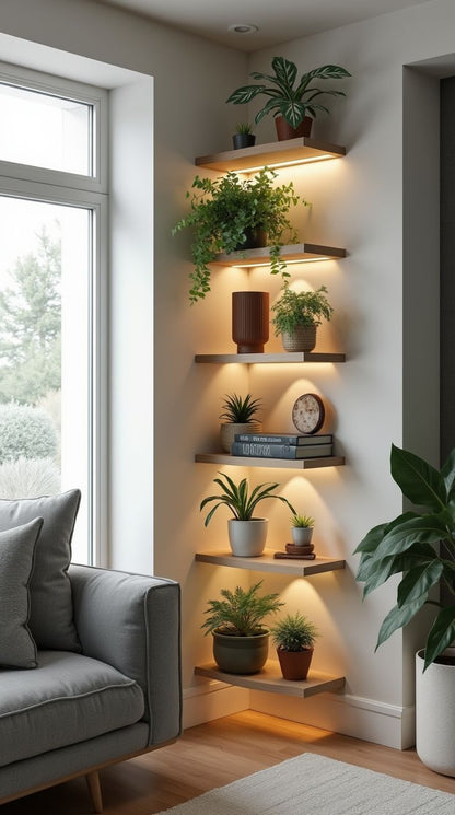 1 estante Mueble flotante con Luz integrada